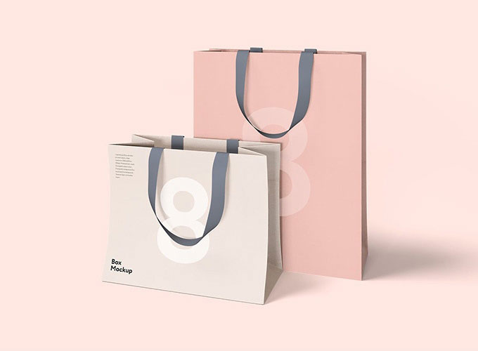 Combinations of a Bag-Bag and a Box-Bag mockup