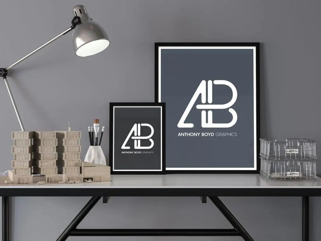 Two Sized Posters on Realistic Setting Mockup