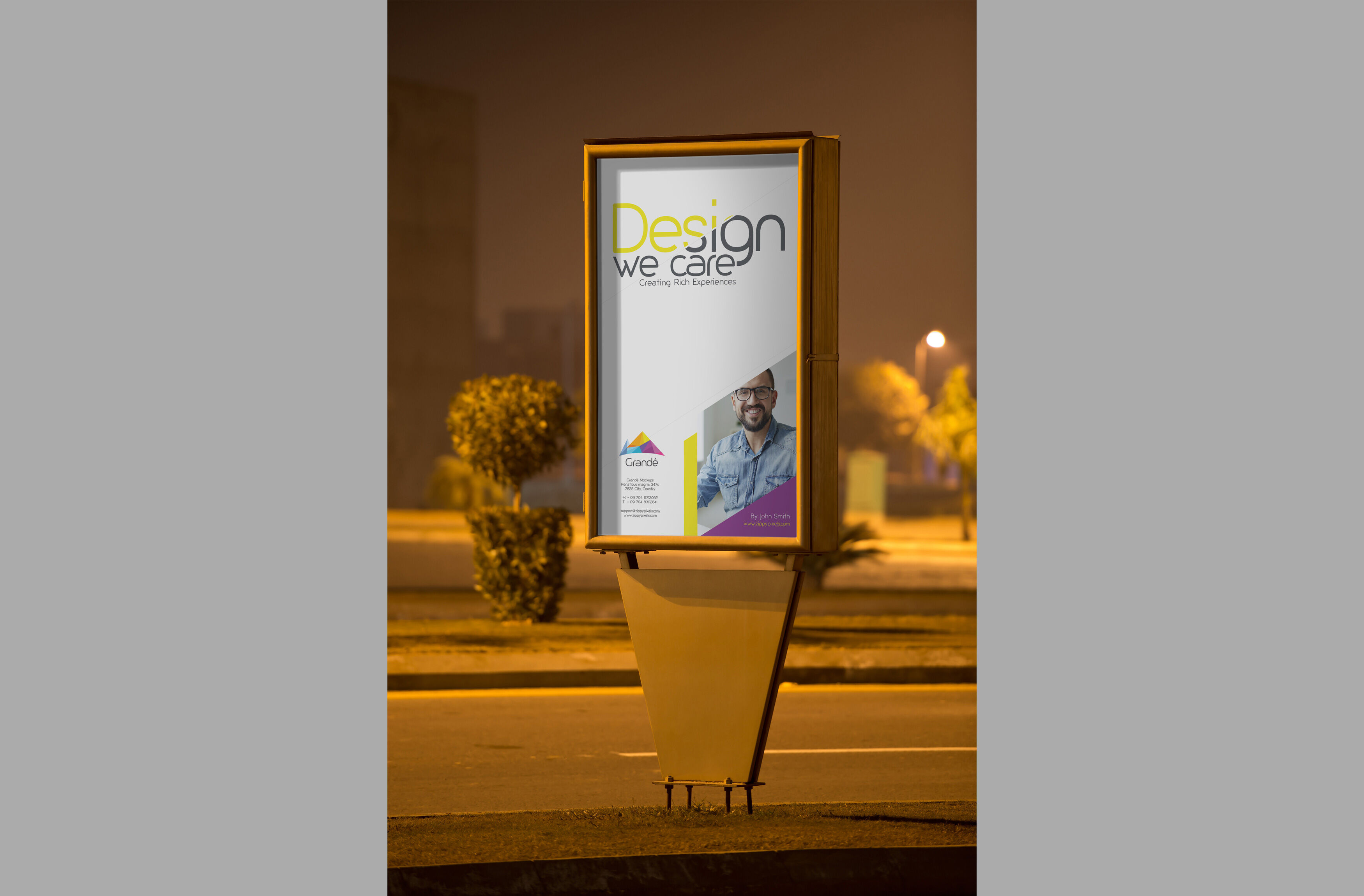 Mockup Showcasing a Realistic Poster with Gold Frame