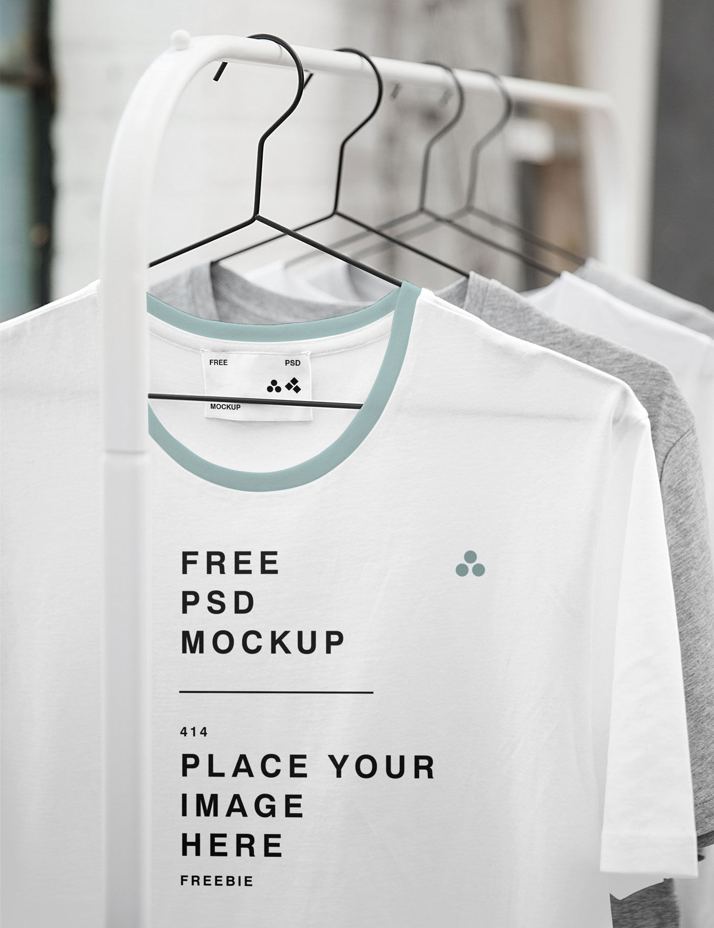 Four Hanging T-Shirt Mockup with Cloth-Hangers preview