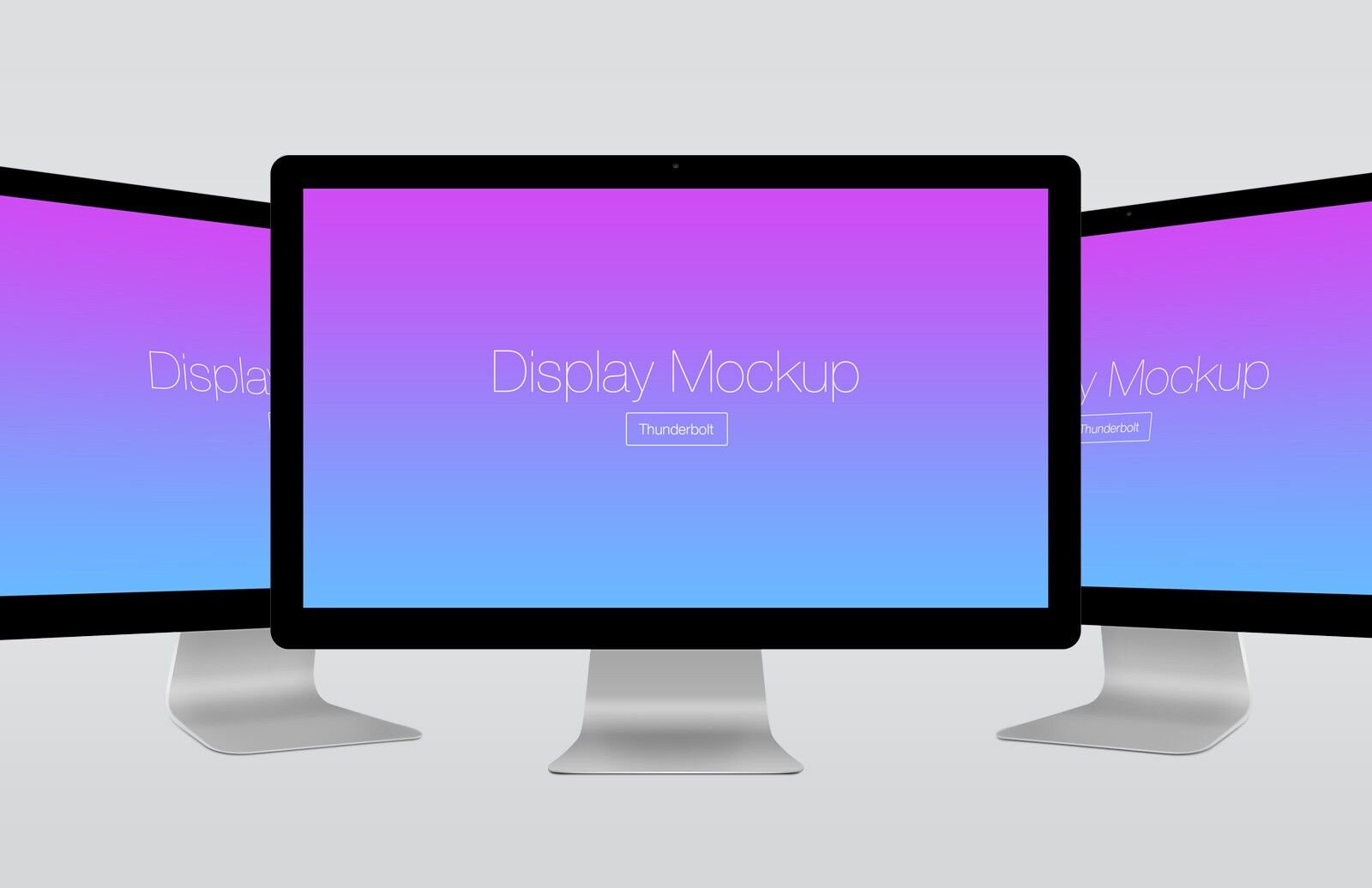 Mockup Showing Three Different Views of Apple Thunderbolt Display