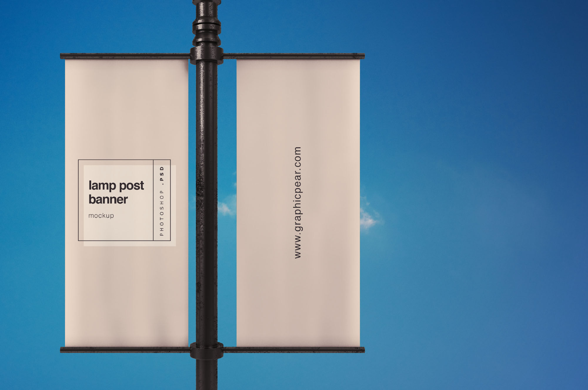 Lamp Post Double Banner Mockup