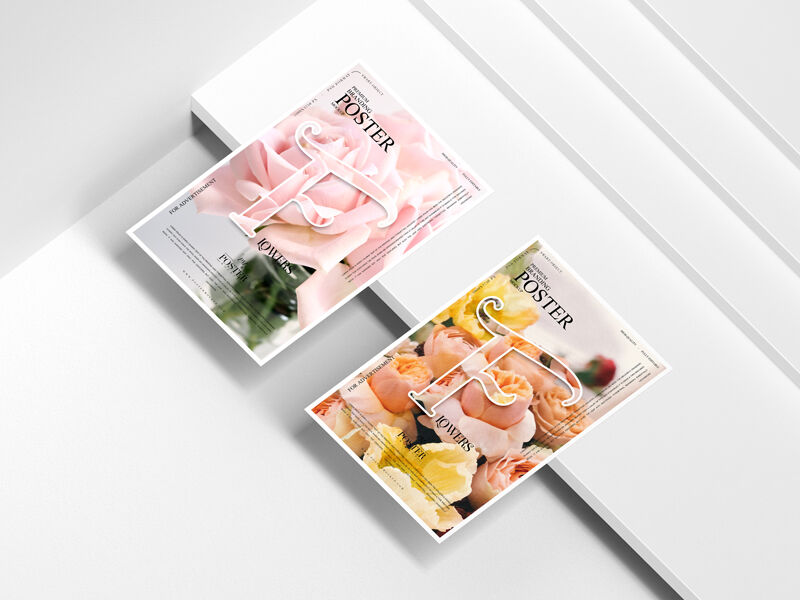 Mockup Featuring Two Posters on Three-Parted Surface