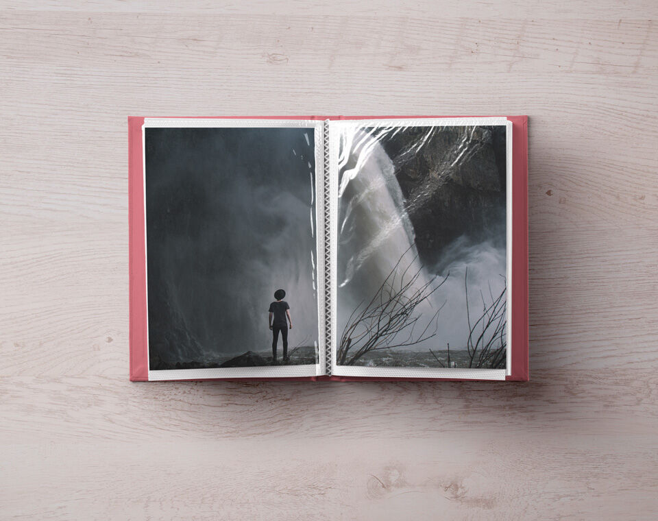 Photo Album Mockup Covered with Transparent Plastic