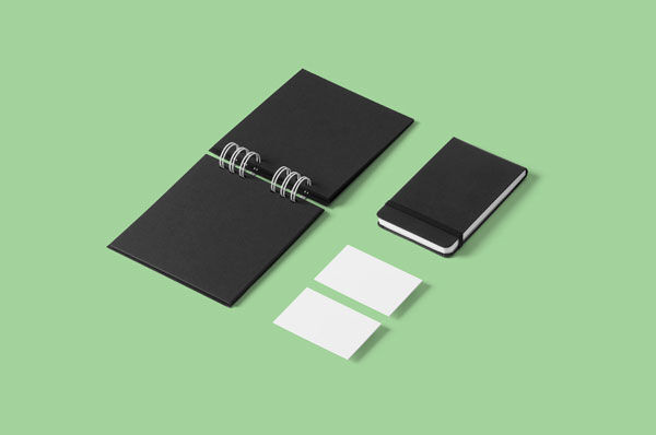 Sheets of Paper and Notebooks Stationery Mockup preview