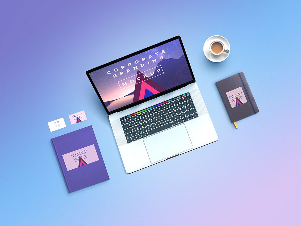 Mockup of Corporate Branding Containing Six Items