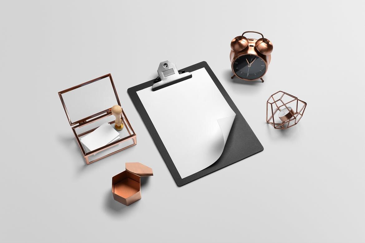 Mockup Showcasing Branding Scene Containing A4 Paper and Cards