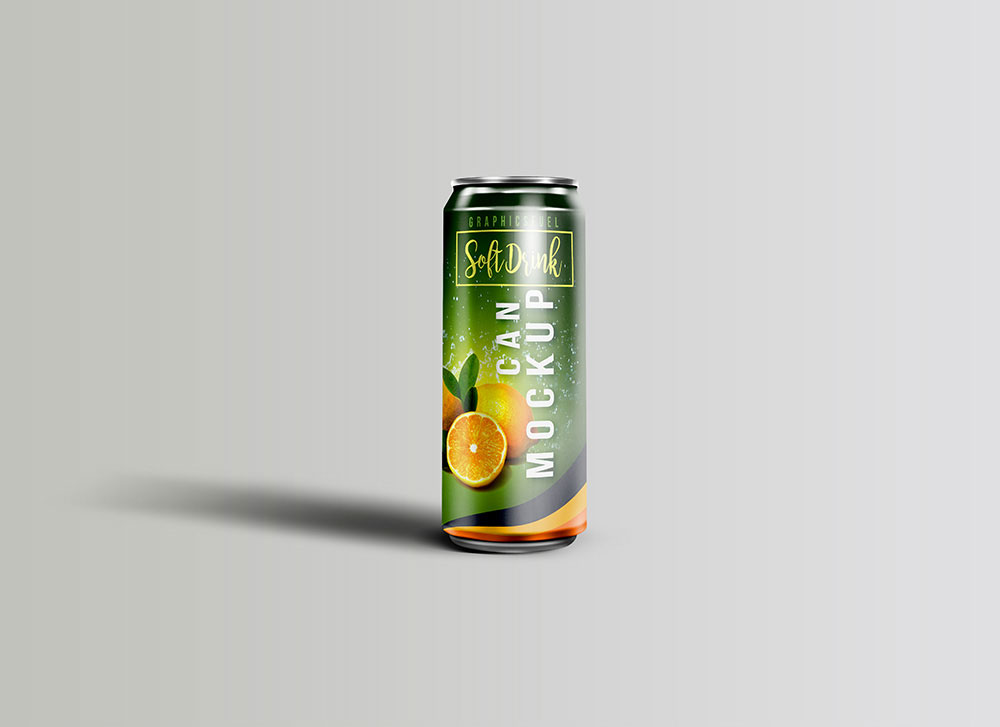 Mockup Featuring a Realistic Tin Soda Can