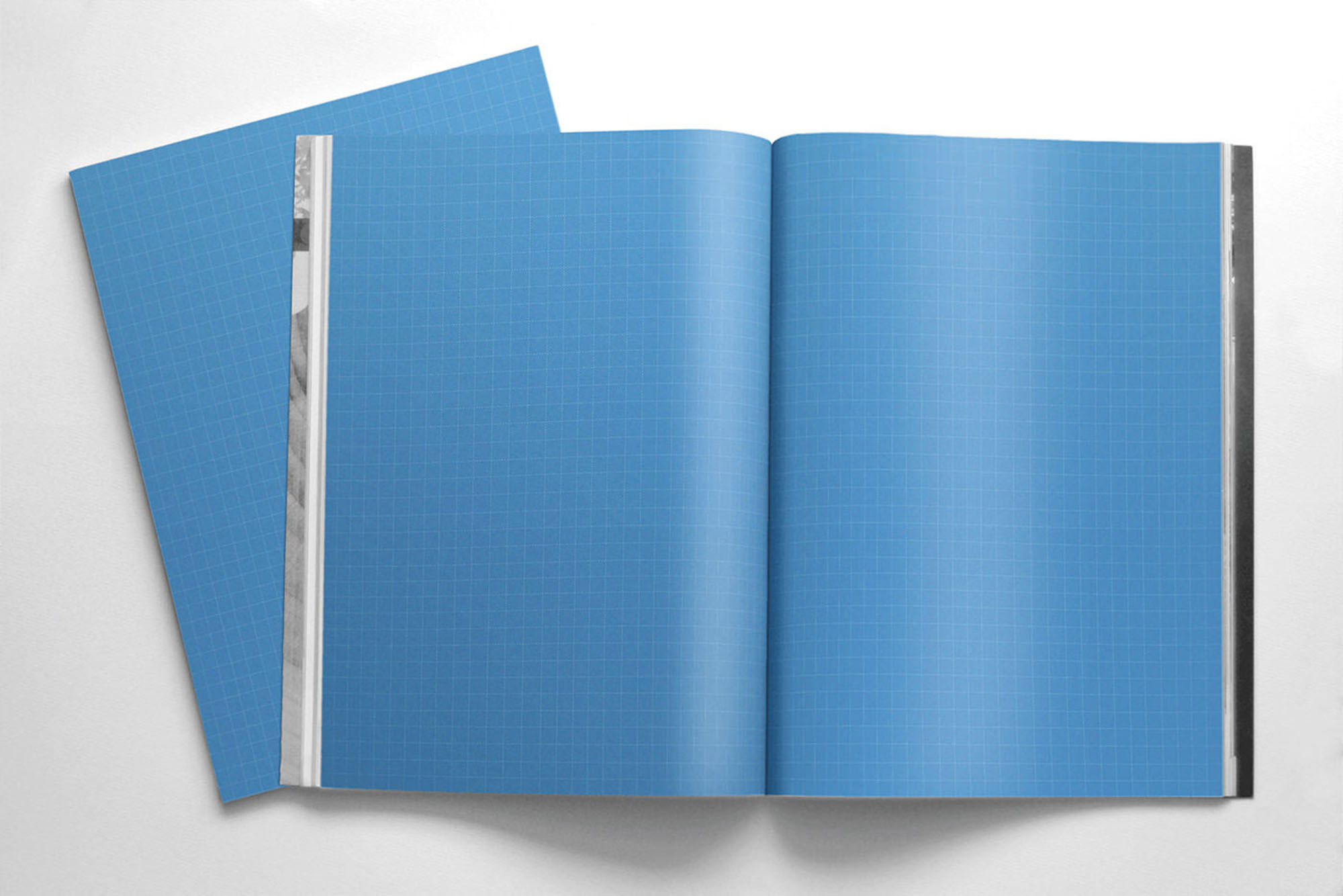 Opend Magazine Mockup Along with A4 Letter