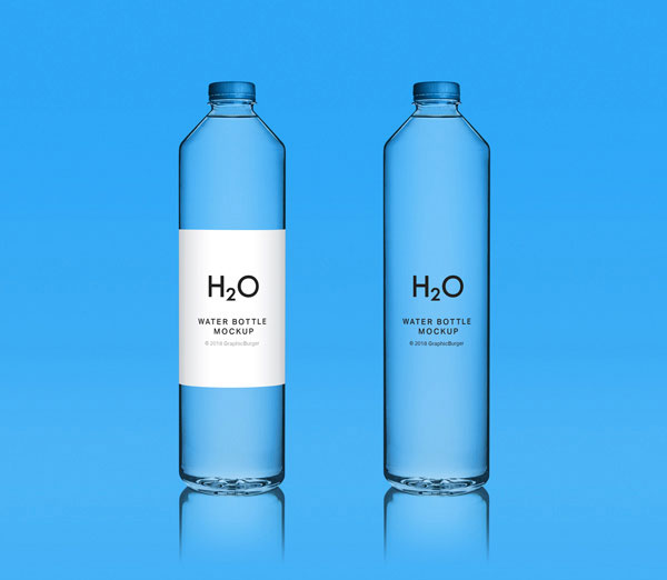 Transparent Water Bottle Mockup