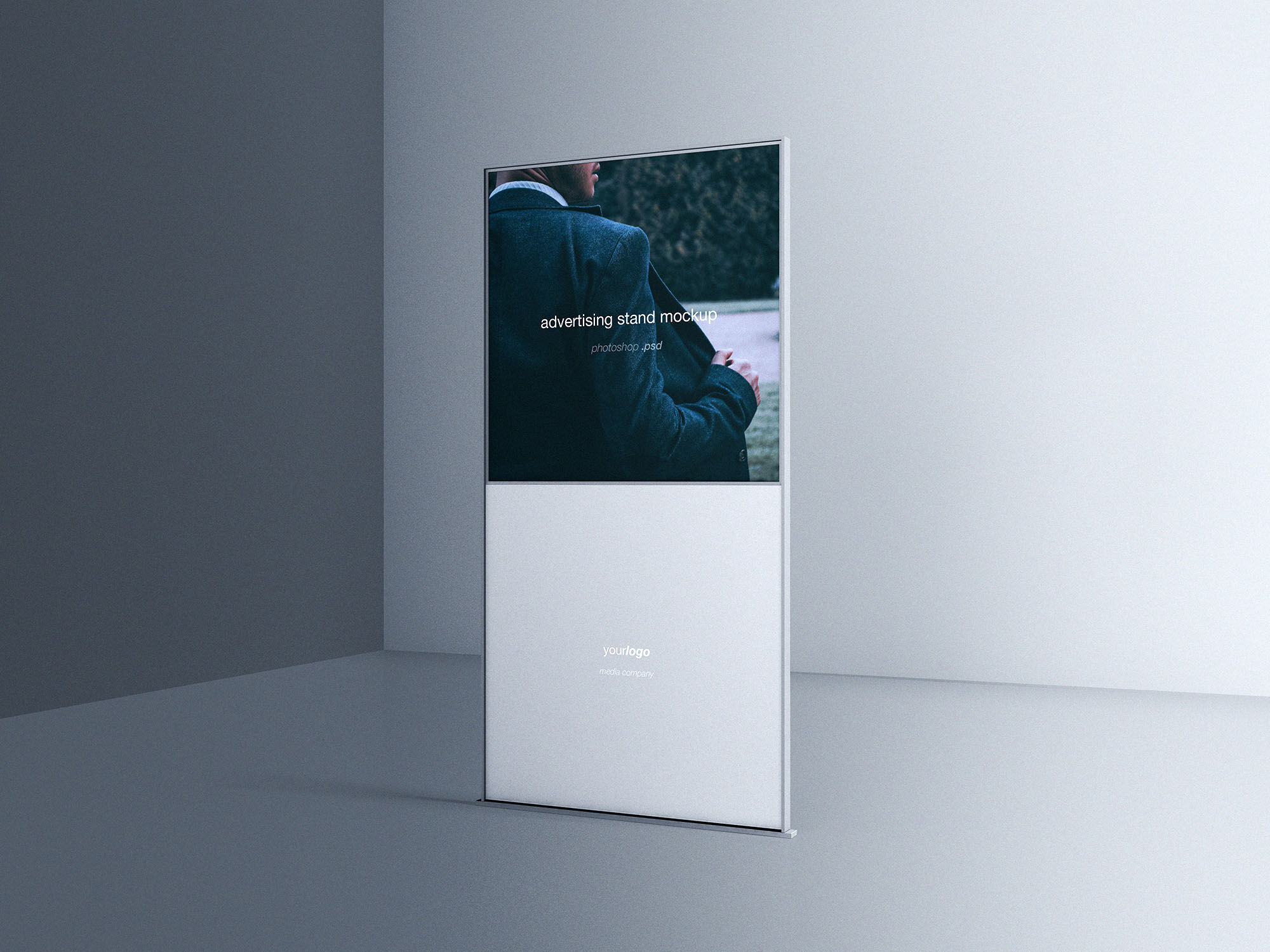 Indoor Advertising Stand Mockup with Image