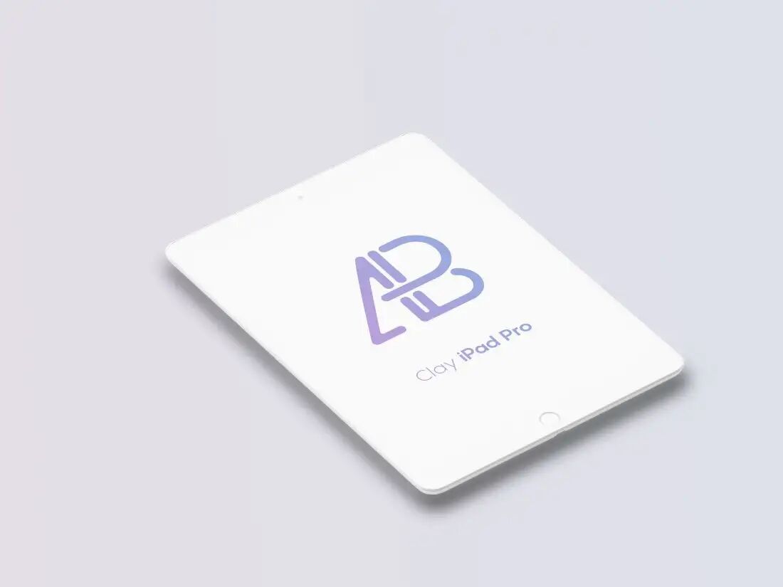Perspective iPad Pro Clay Mockup