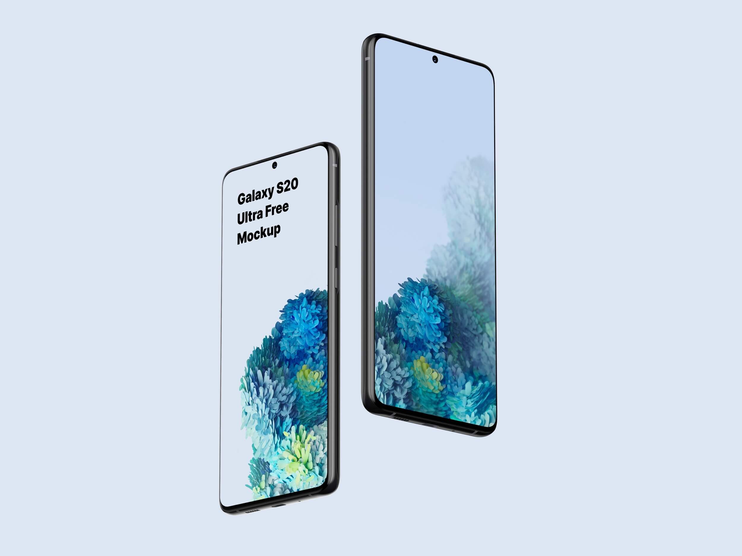 Two Standing Firmly Samsung Galaxy S20 Ultra Mockup