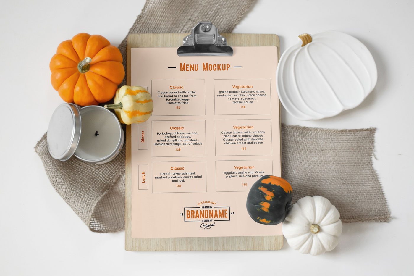 Clipboard A4 Menu Mockup for Your Restaurant