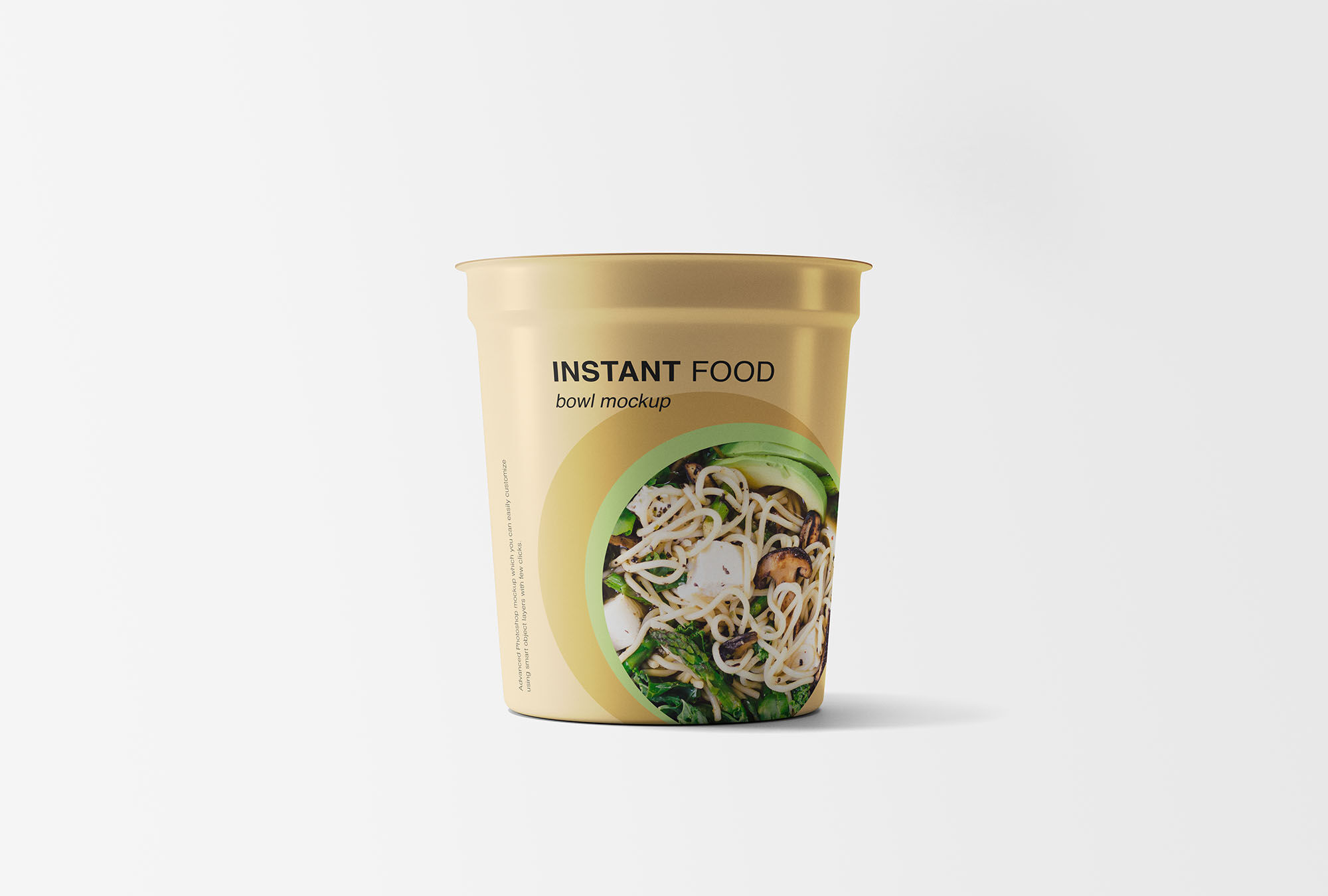 Instant Food Bowl Mockup on a Customizable Background