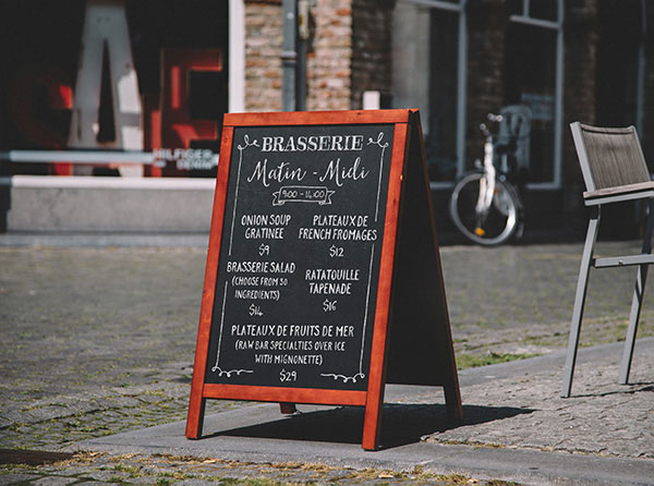 Chalkboard Mockup Placed in Outdoor Space