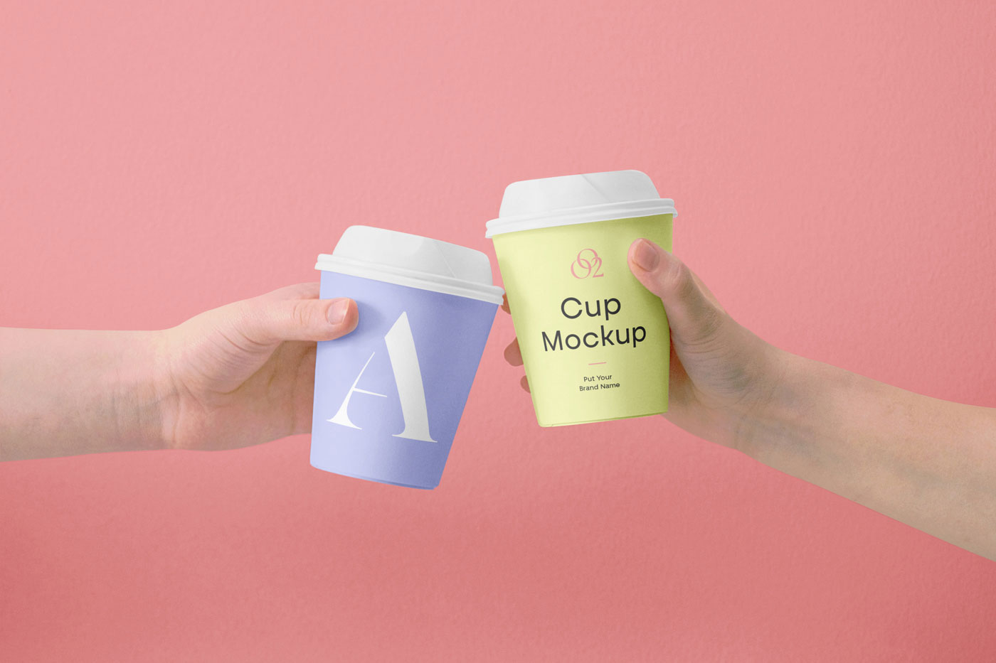 Two Mini Coffee Cup Mockups in Hands