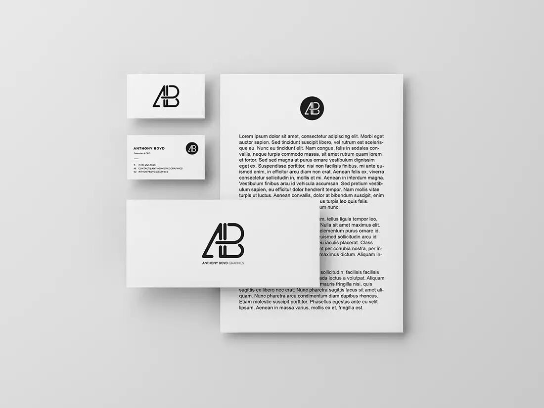 Set of Modern Paper Branding Mockup