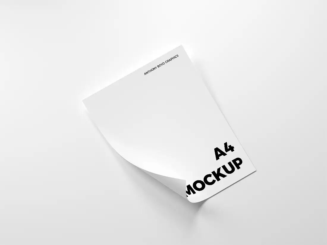 Curly A4 Paper Mockup preview