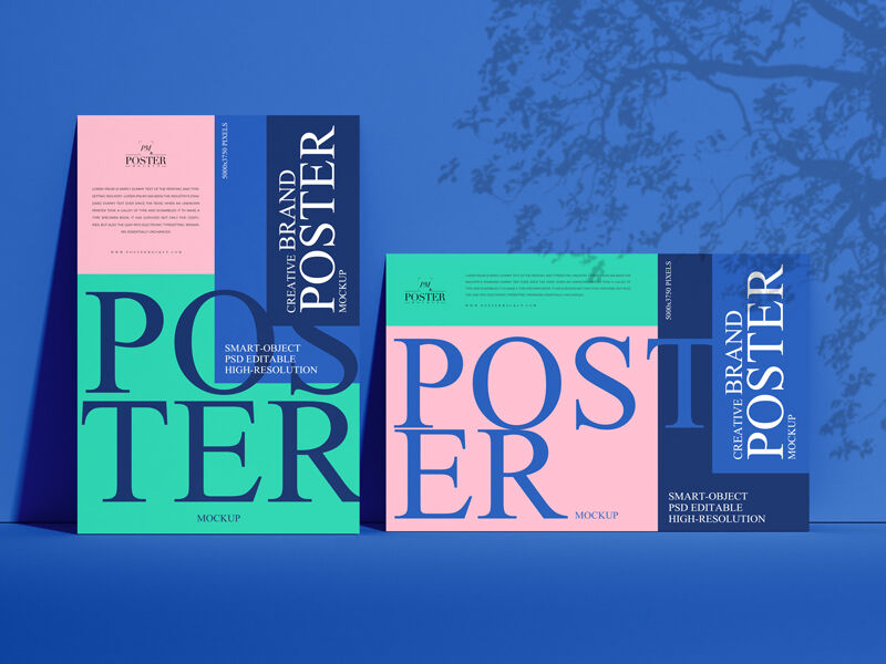 New Generation Poster Mockup with Designable Background