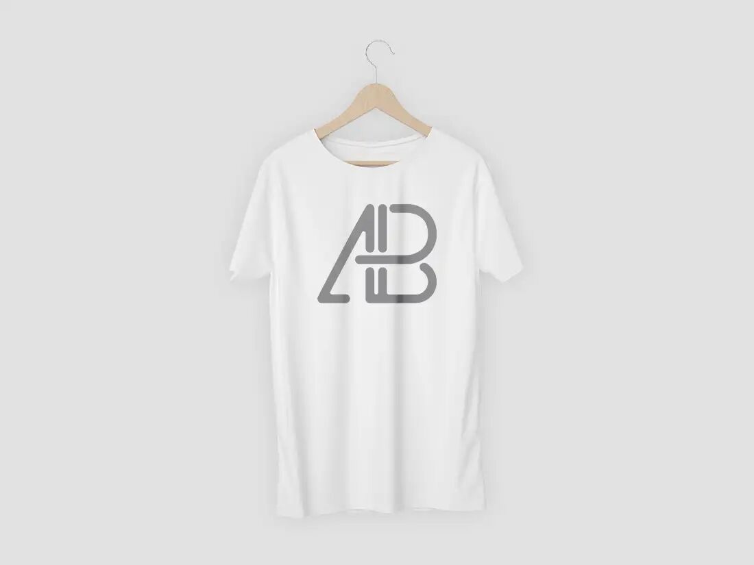 Realistic T-Shirt on a Wooden Hanger Mockup preview