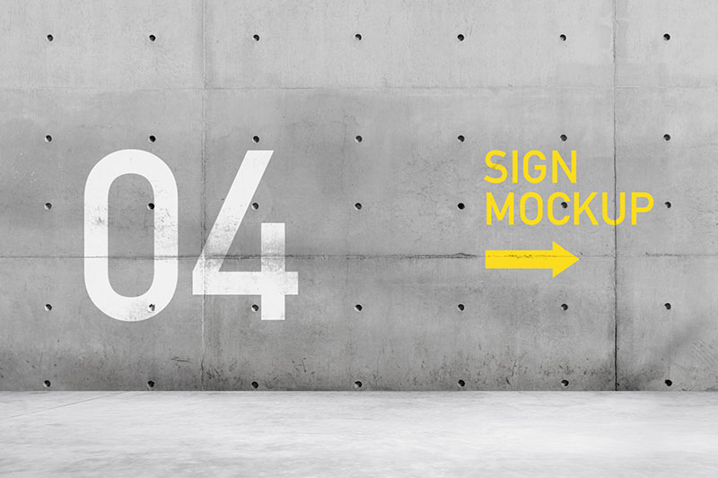 Simple Wall Sign Mockup