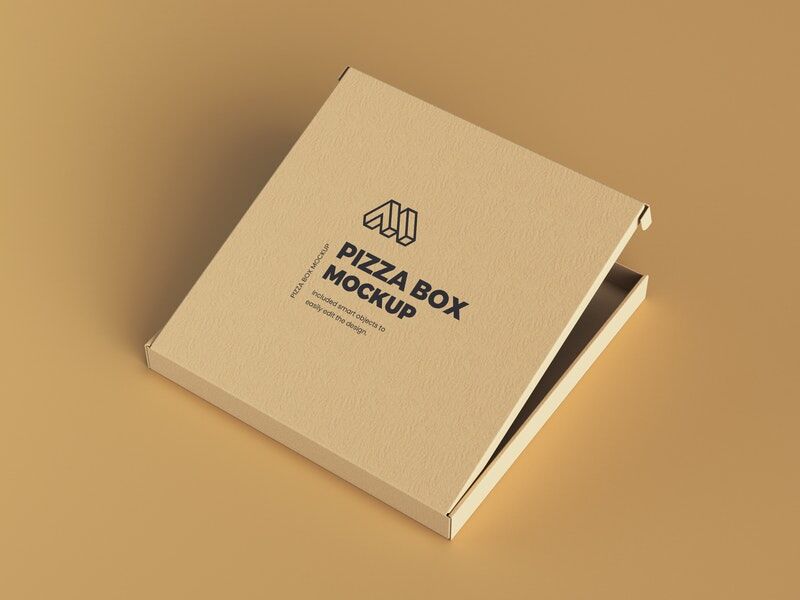 Mockup that Shows a Half Opened Pizza Box
