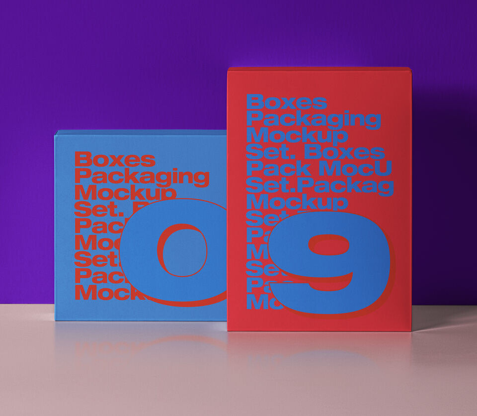 Two Sized Product Box Packaging Mockup