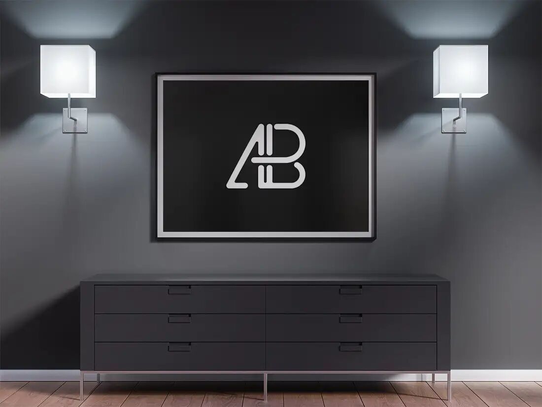 48 X 36 Inch Modern Poster Mockup
