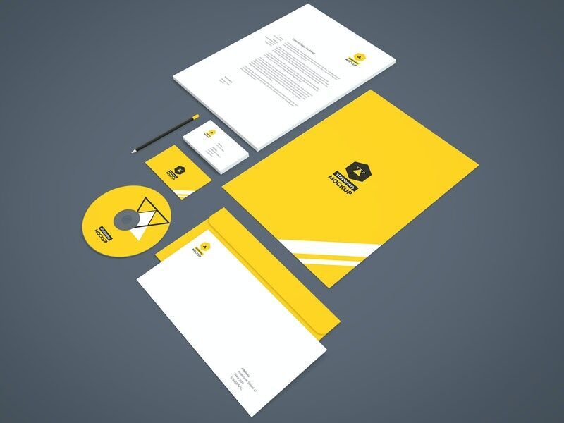 Perspective Branding Identity Mockup with a Clean Look