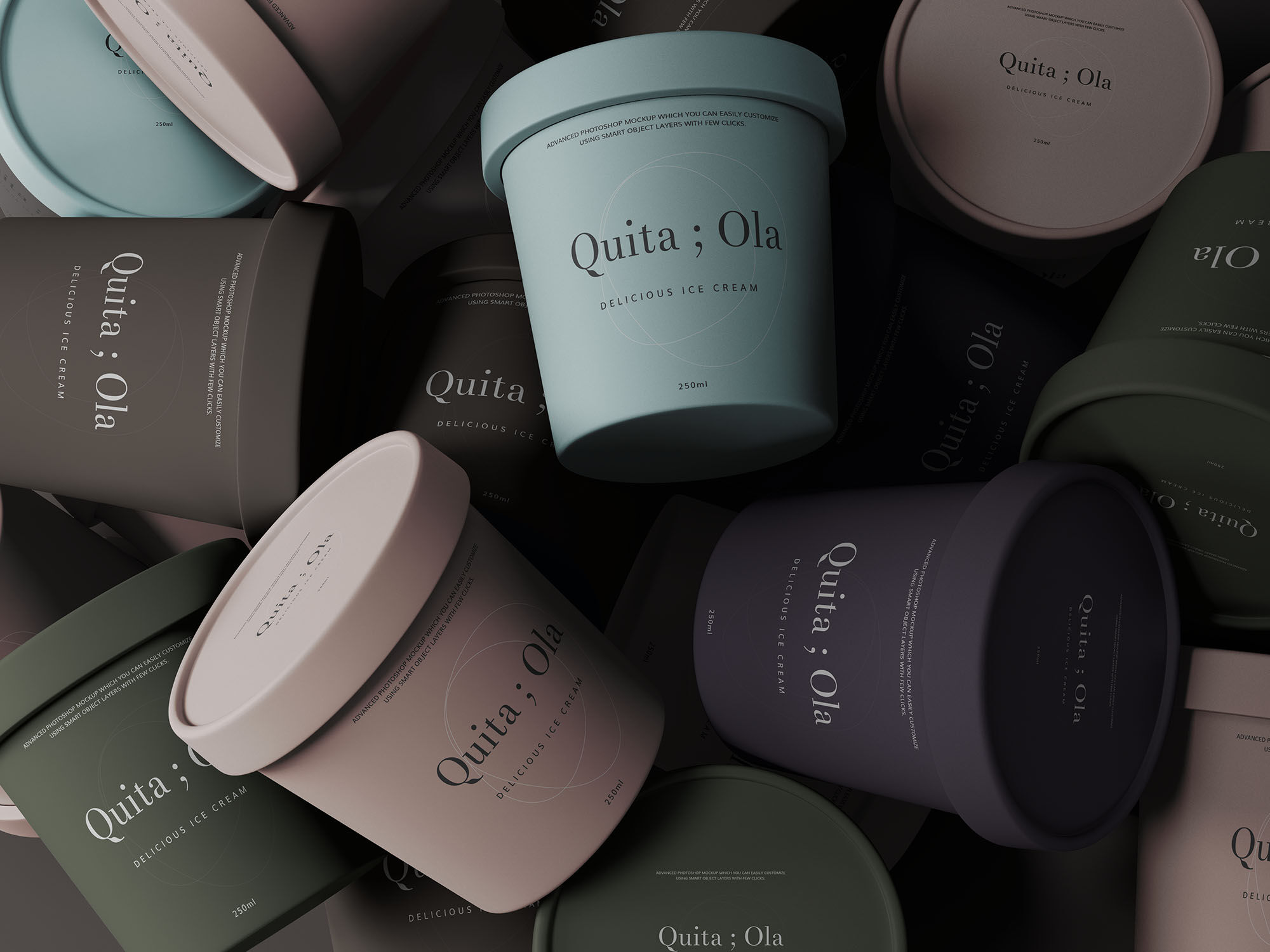 Bunch of Scattered Ice Cream Cups Mockup