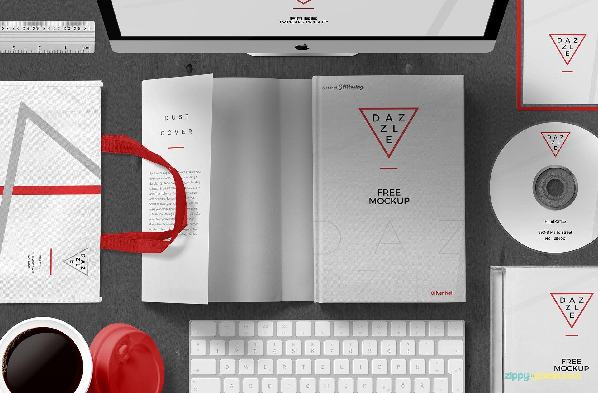 Mockup of Branding Set in a Workspace