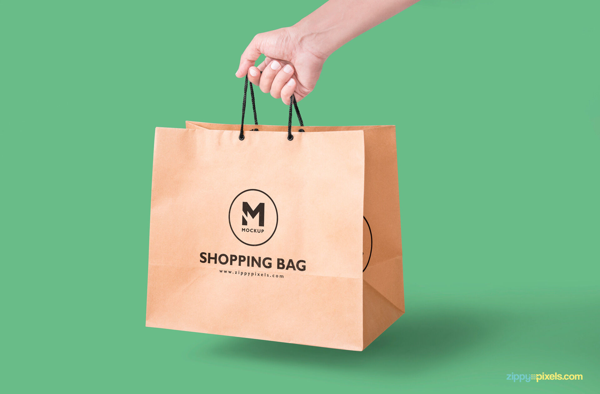 Handheld View of a Paper Bag Mockup