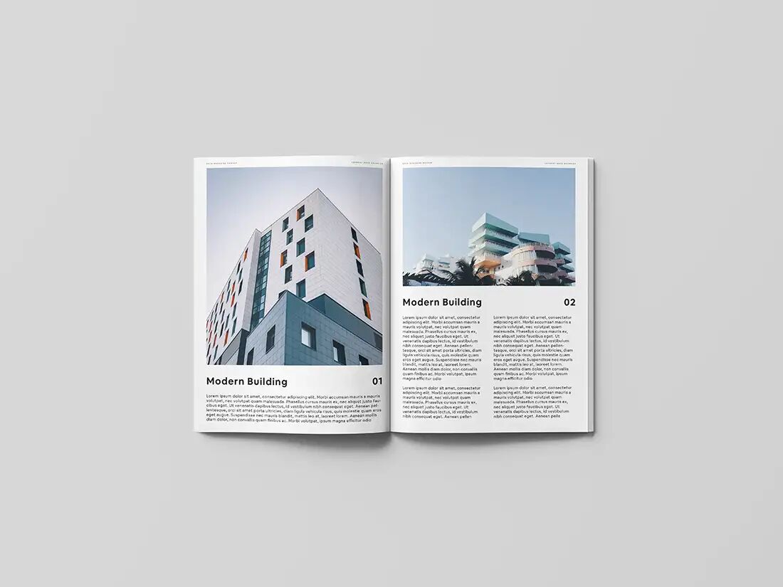 Mockup of a Open Magazine on a Solid Background preview