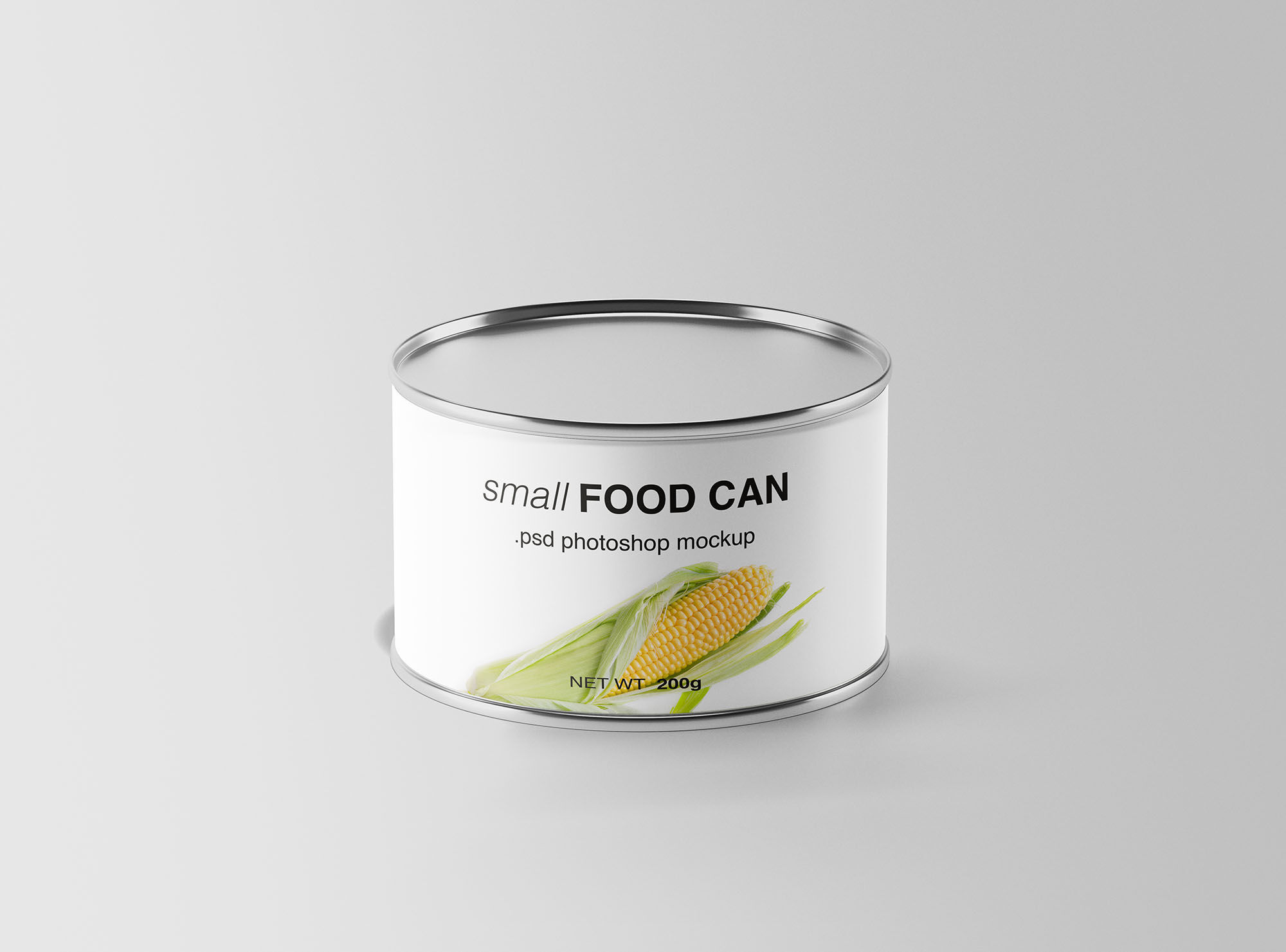 Side View of a Minimalistic Food Can Mockup