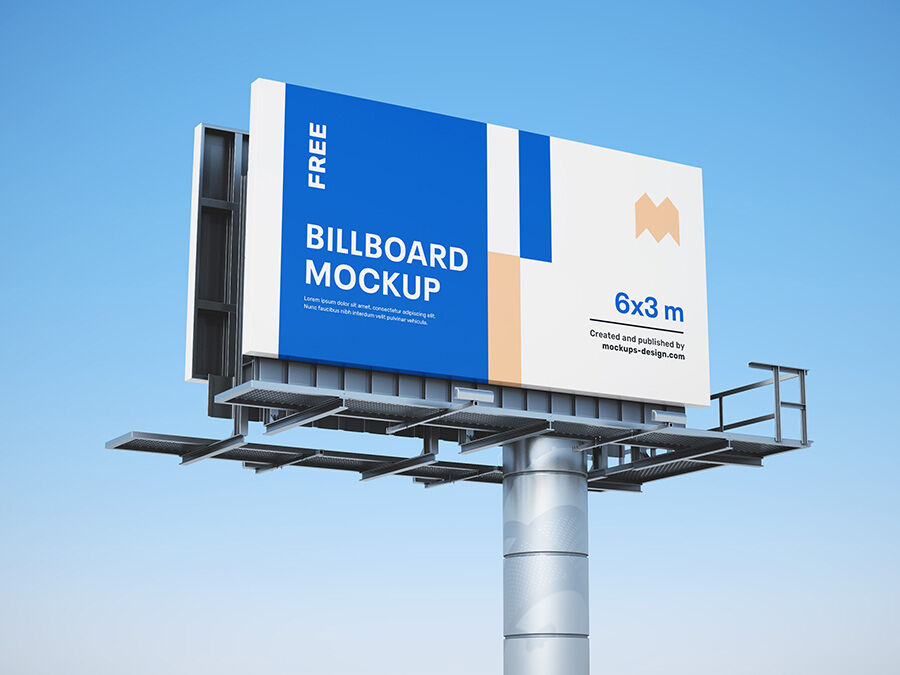 Highway Billboard Mockup with 3 Angles