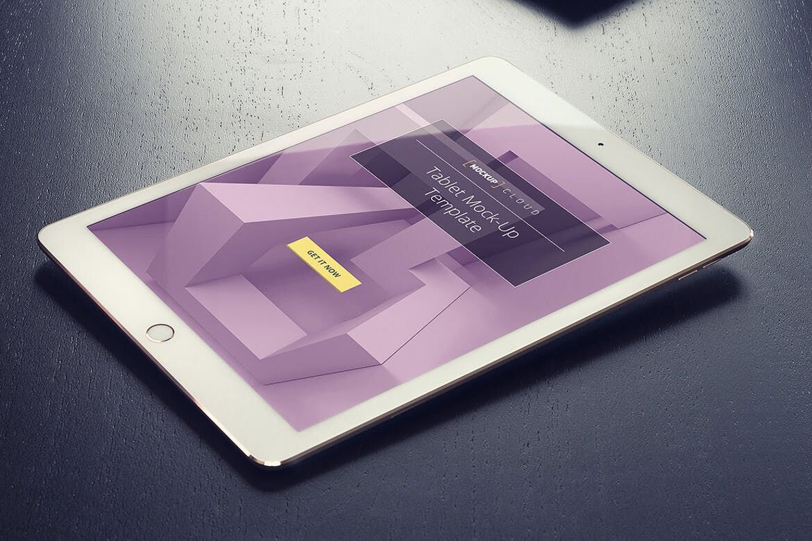 Mockup Featuring Complete View of a Tablet Screen