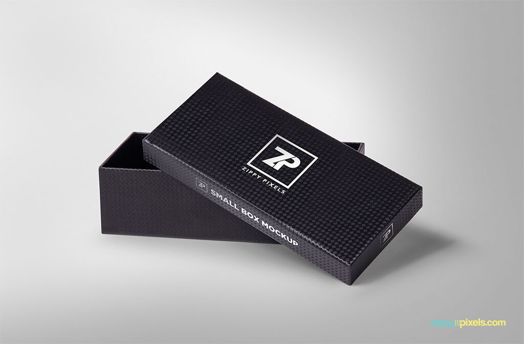 Mockup Displaying Opened and Closed Versions of Rectangular Gift Box