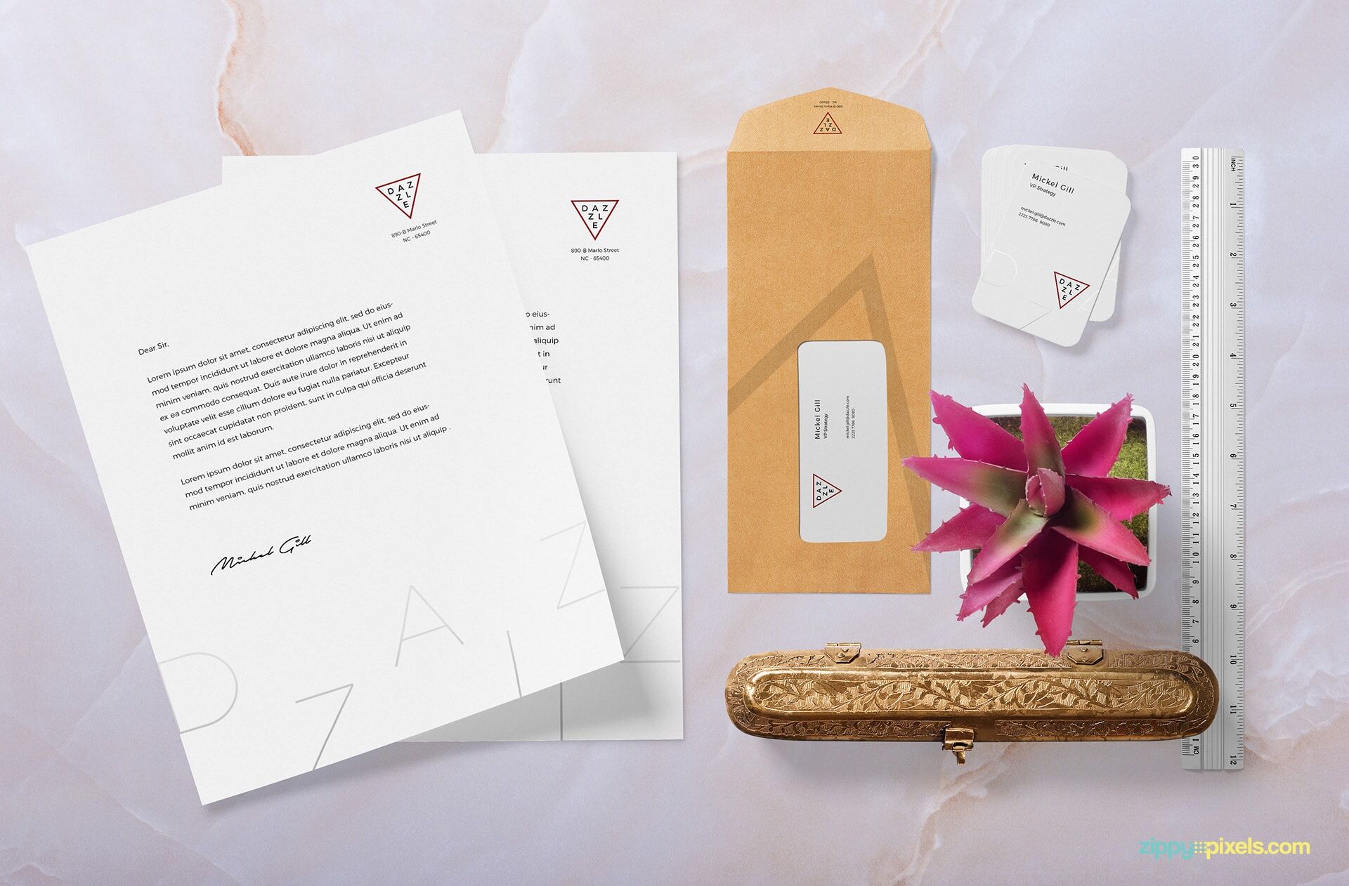 Stationery Mockup Scene with Six Objects
