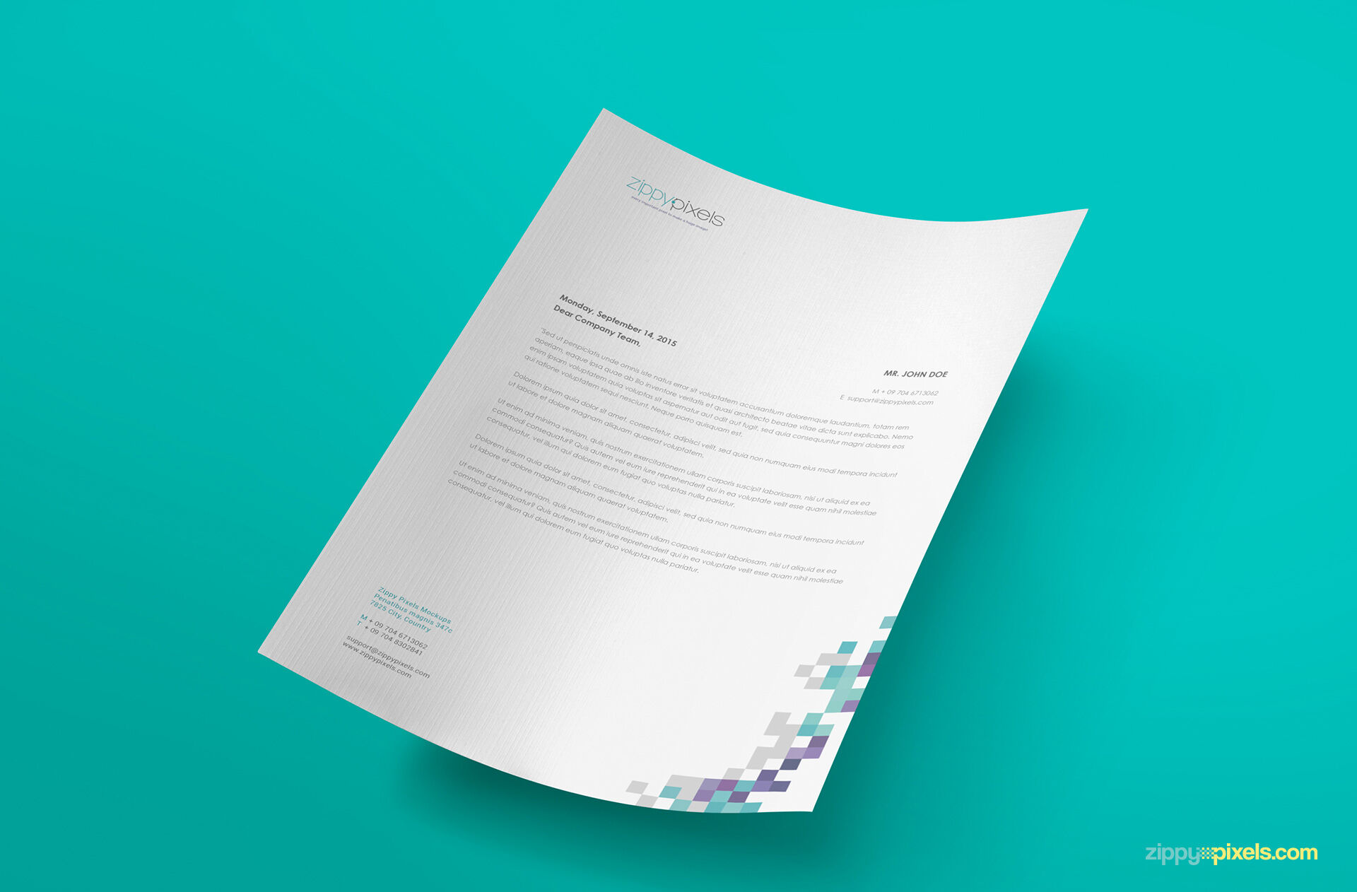 Curved A4 Paper Mockup with Shadow Feature
