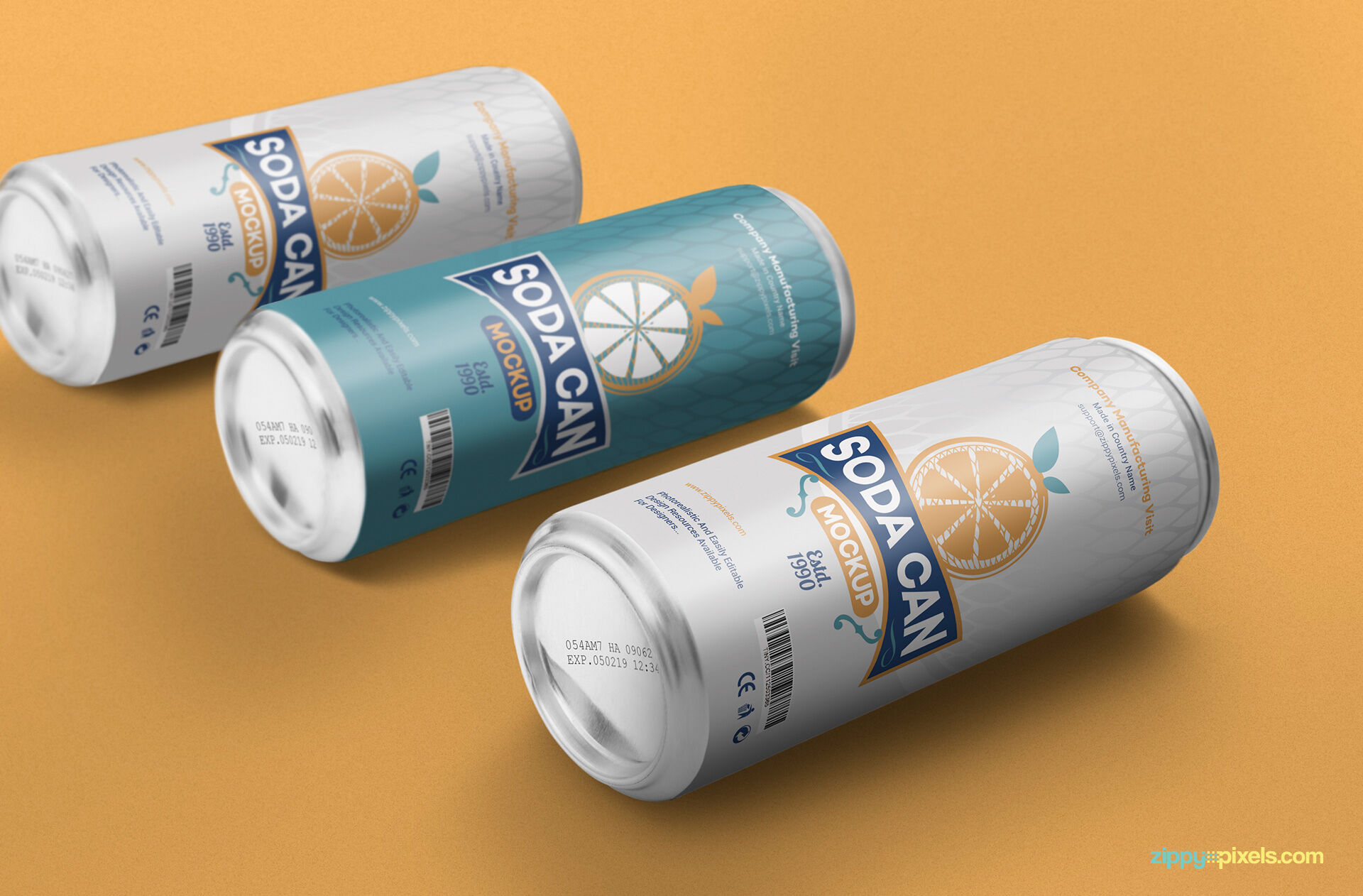 Can Mockup with 3 Can Showcase
