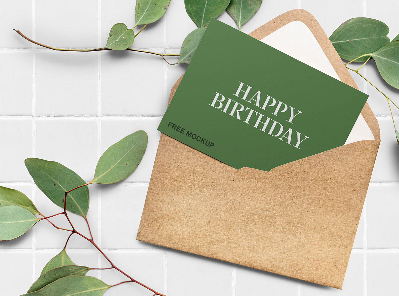 Mockup Showcasing Greeting Card on Envelope