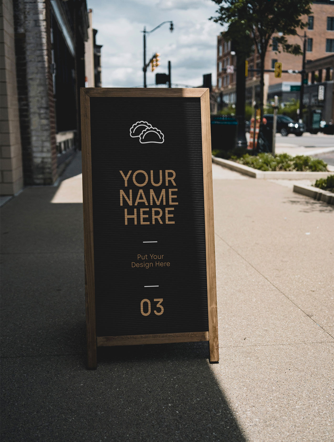 Mockup Featuring an Vertical Outdoor Stand