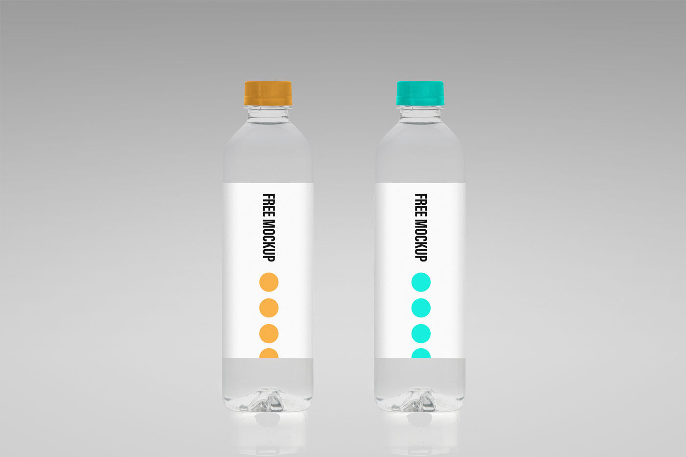Mockup of Two Slim Water Bottles