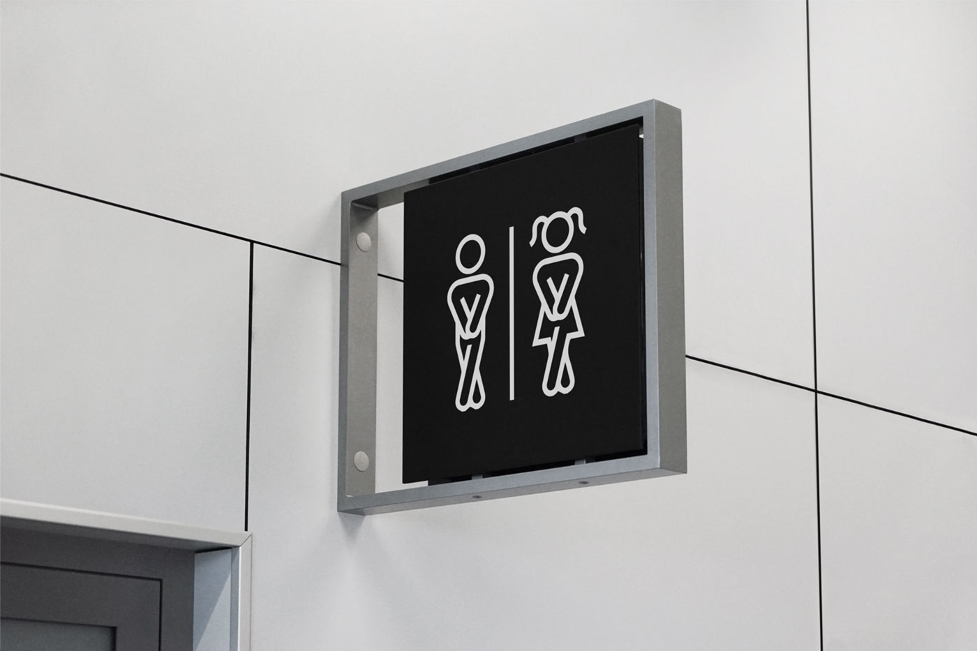 Indoor Signage Mockup Mounted on a Wall