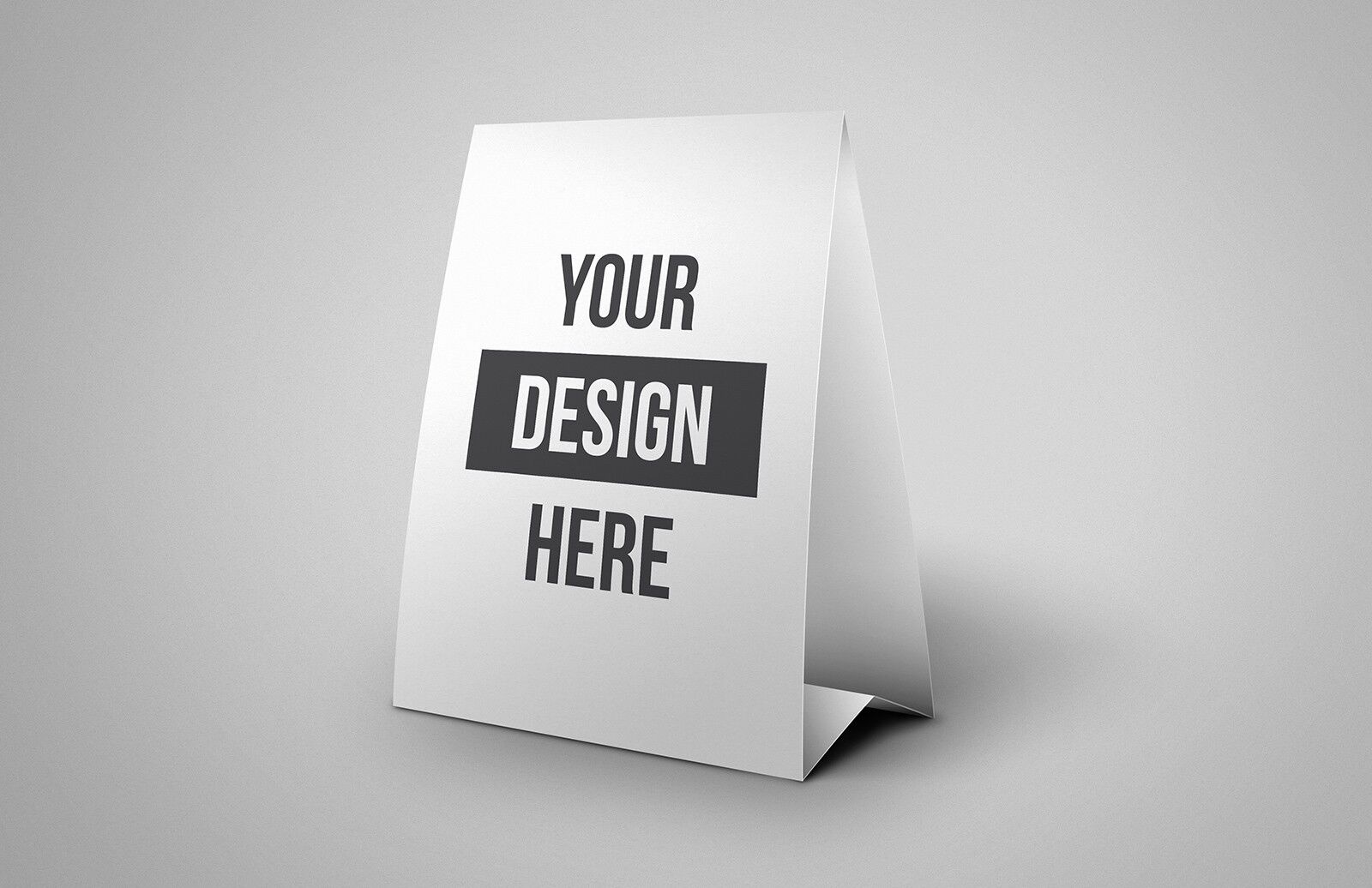 Mockup Showing a 3/4 View of a Table Tent Menu