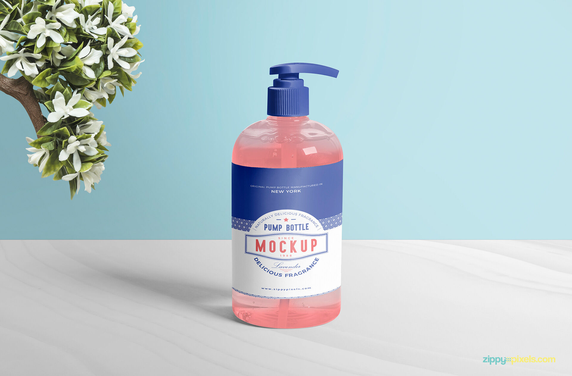Realistic Dispenser Pump Bottle Mockup