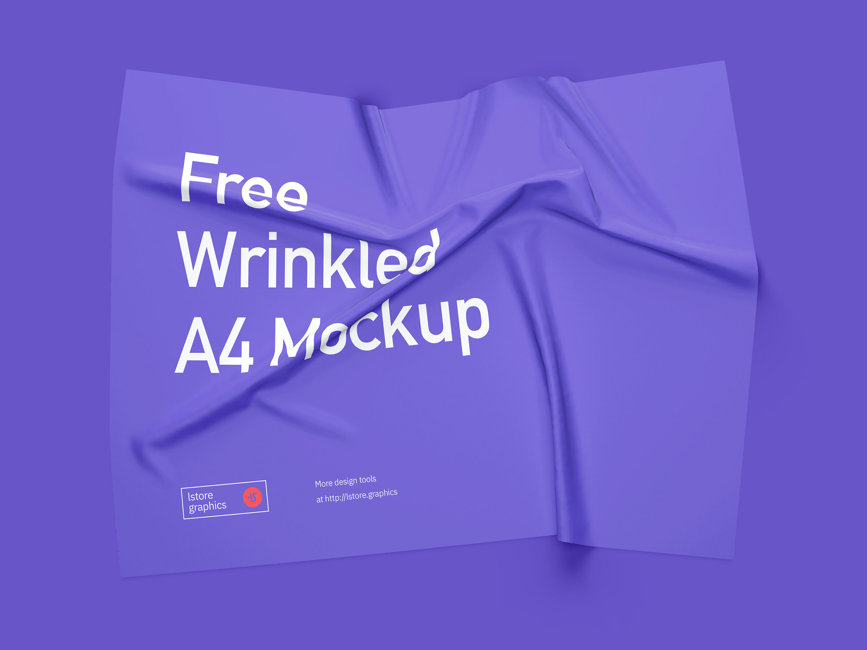 Mockup Featuring Portrait or Landscape Wrinkled A4 Fabric