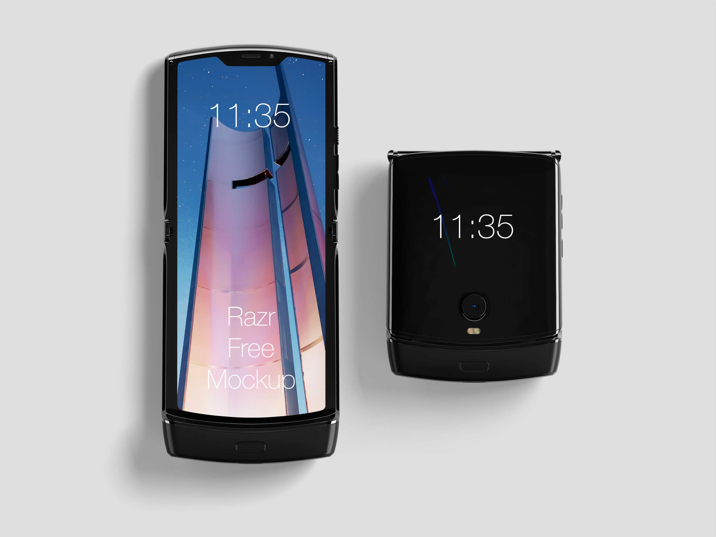 Opened and Folded Motorola Razr Mockup