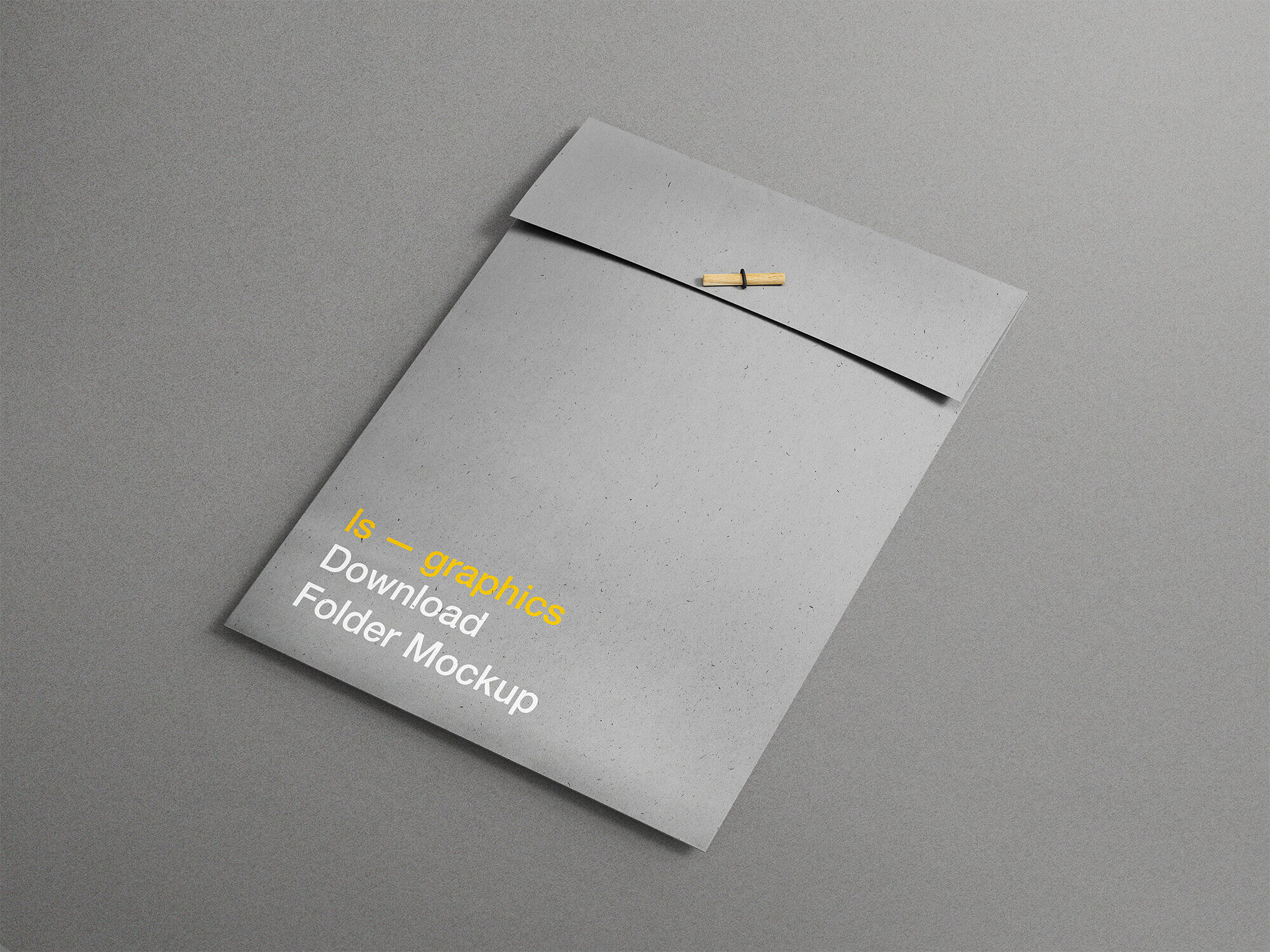 A4 Folder Fasten by a Tiny Wood Mockup